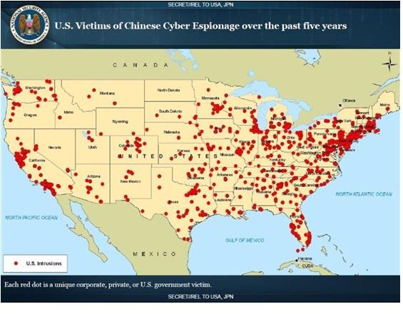 Attacks by China on US from 2010-2015